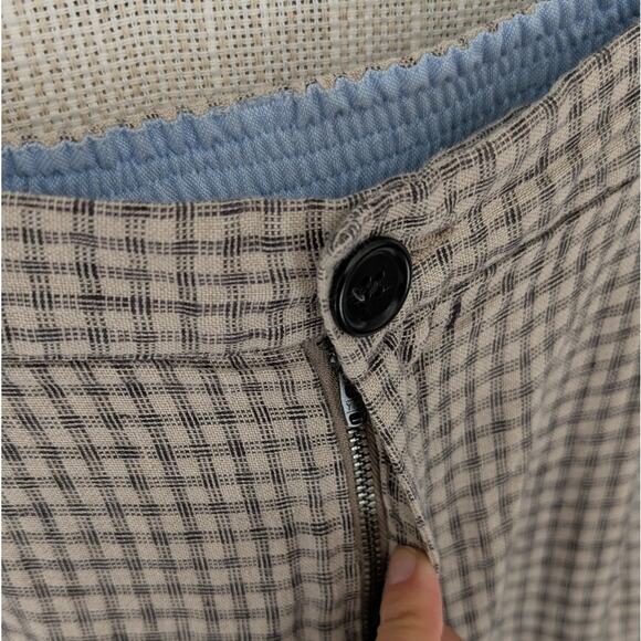 Leon & Harper Gray Checked 100% Linen High Rise Wide Leg Pants, size EU38/US6/M - Picture 4 of 9